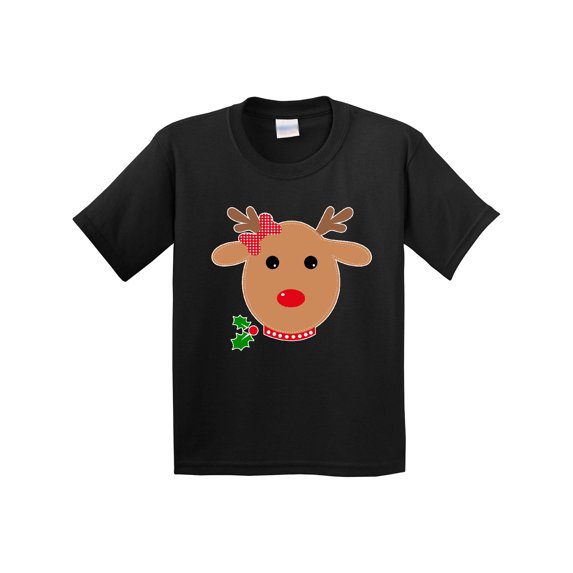 Inktastic Girl Reindeer Youth T-Shirt