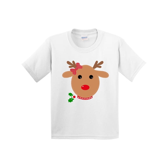 Inktastic Girl Reindeer Youth T-Shirt
