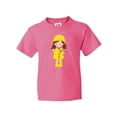 thumbnail image 1 of Inktastic Girl With Brown Hair, Yellow Raincoat, Frog Youth T-Shirt, 1 of 5
