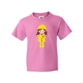 thumbnail image 1 of Inktastic Girl With Brown Hair, Yellow Raincoat, Frog Youth T-Shirt, 1 of 5