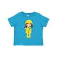 thumbnail image 1 of Inktastic Girl in Raincoat, Boots, Brown Hair, Frog Girls Toddler T-Shirt, 1 of 5