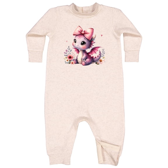 Inktastic Girls Baby Dragon Baby Fleece Romper