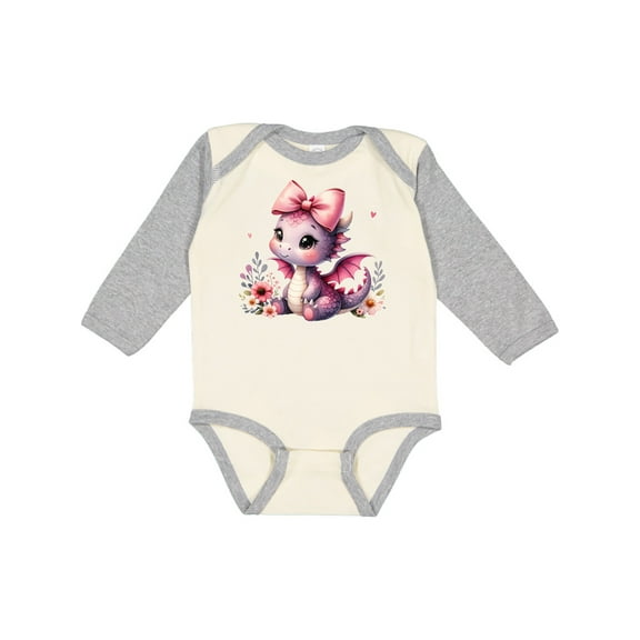 Inktastic Girls Baby Dragon Girls Long Sleeve Baby Bodysuit