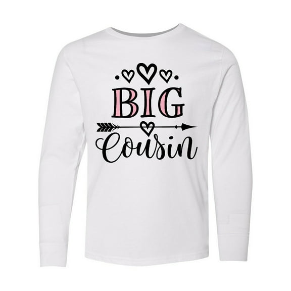 Inktastic Girls Big Cousin Announcement Long Sleeve Youth T-Shirt