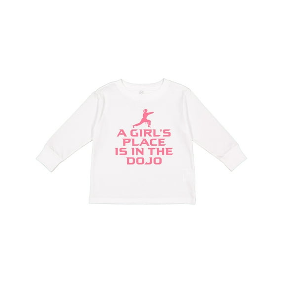 Inktastic Girls Cute Karate Martial Arts Girls Long Sleeve Toddler T-Shirt