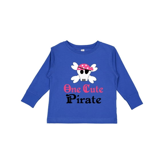 Inktastic Girls Cute Pirate Girls Long Sleeve Toddler T-Shirt