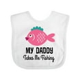 thumbnail image 1 of Inktastic Girls Fishing with Daddy Girls Baby Bib, 1 of 4