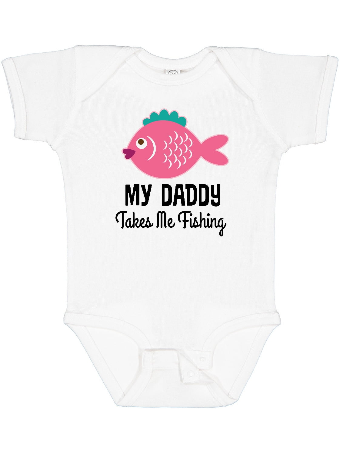 Inktastic Girls Fishing with Daddy Girls Baby Bodysuit 