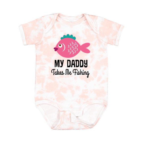 Inktastic Girls Fishing with Daddy Girls Baby Bodysuit