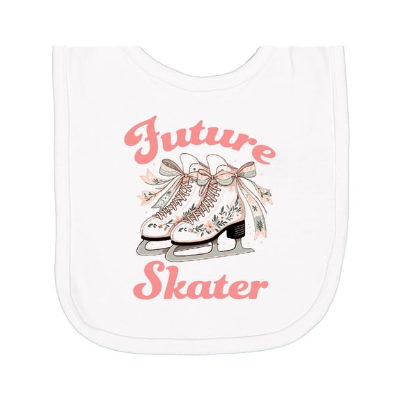 Inktastic Girls Future Skater Ice Skating Newborn Bib
