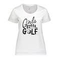 thumbnail image 1 of Inktastic Girls Gotta Golf Women's Plus Size T-Shirt, 1 of 5