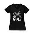 thumbnail image 1 of Inktastic Girls Gotta Golf Women's Plus Size V-Neck T-Shirt, 1 of 5
