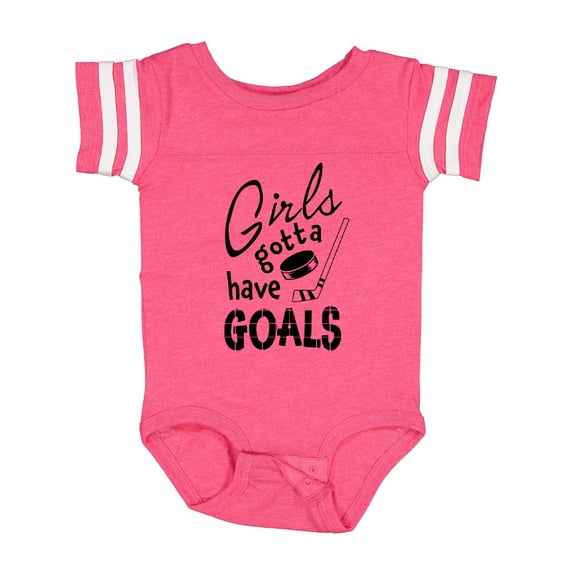 Inktastic Girls Gotta Have Goals Hockey Player Girls Baby Bodysuit