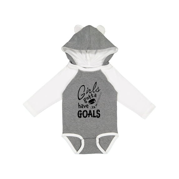 Inktastic Girls Gotta Have Goals Hockey Player Girls Long Sleeve Baby Bodysuit