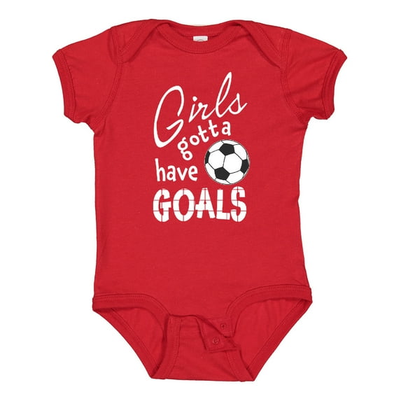 Inktastic Girls Gotta Have Goals- Soccer Girls Baby Bodysuit