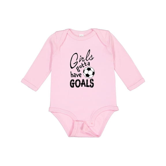 Inktastic Girls Gotta Have Goals Soccer Girls Long Sleeve Baby Bodysuit