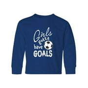 Inktastic Girls Gotta Have Goals- Soccer Long Sleeve Youth T-Shirt