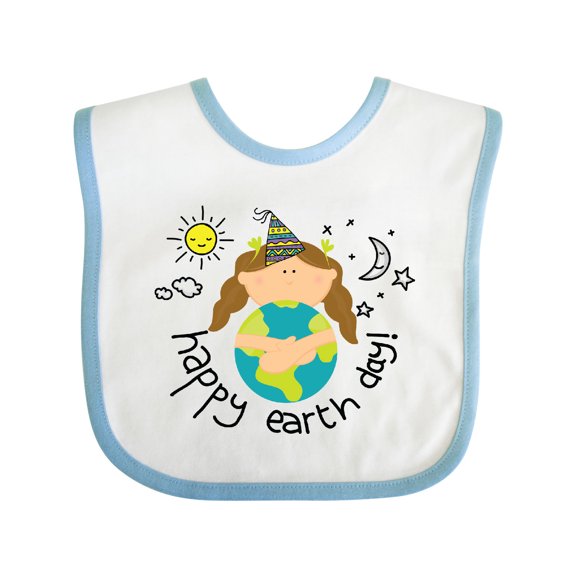 Inktastic Girls Happy Earth Day Girls Baby Bib