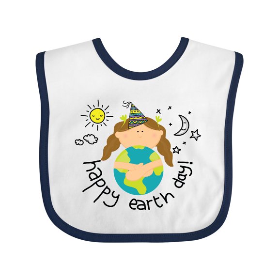 Inktastic Girls Happy Earth Day Girls Baby Bib