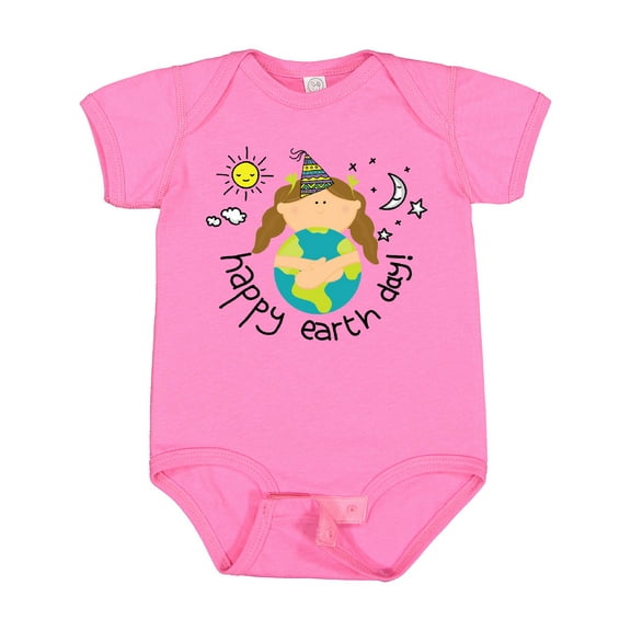 Inktastic Girls Happy Earth Day Girls Baby Bodysuit