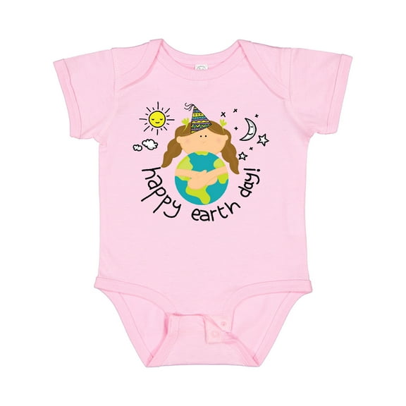 Inktastic Girls Happy Earth Day Girls Baby Bodysuit