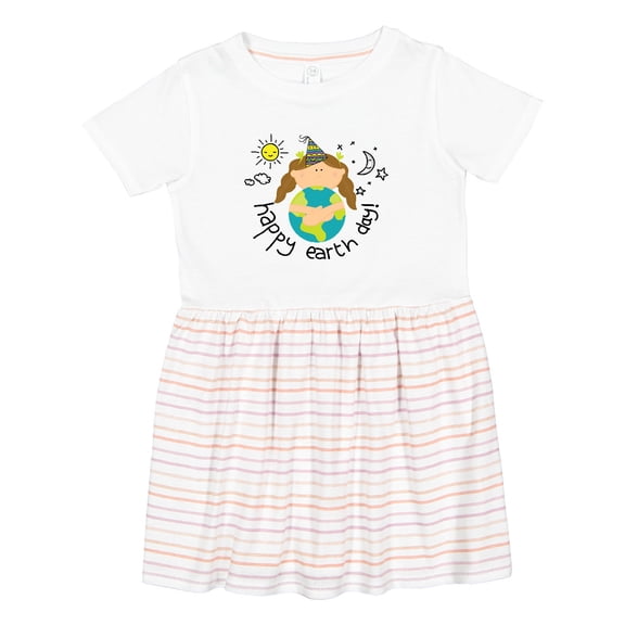Inktastic Girls Happy Earth Day Girls Toddler Dress
