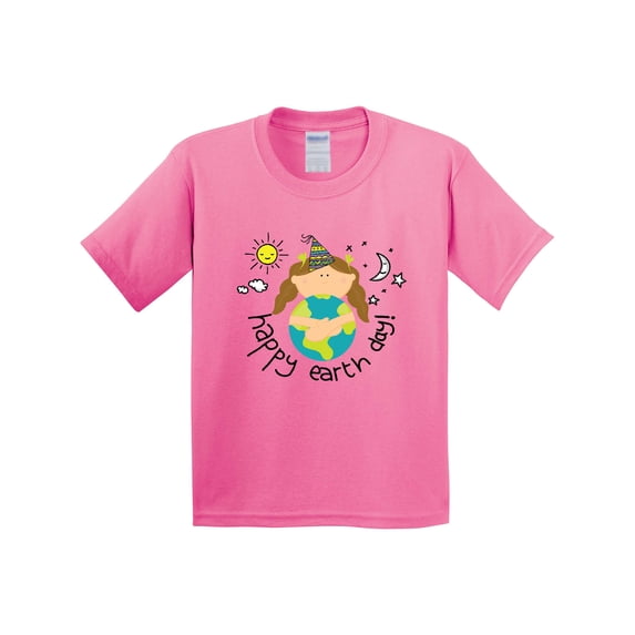 Inktastic Girls Happy Earth Day Youth T-Shirt