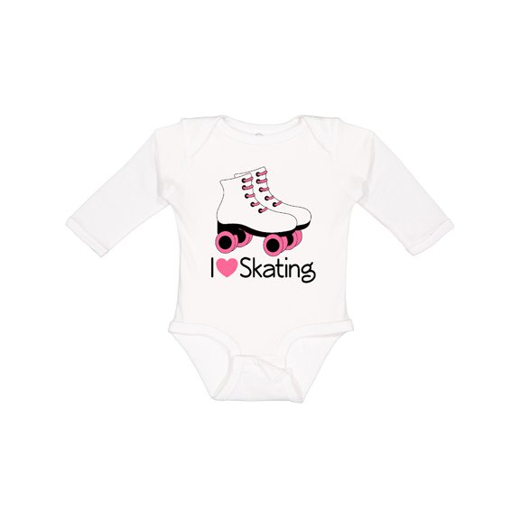 Inktastic Girls I Heart Skating Girls Long Sleeve Baby Bodysuit