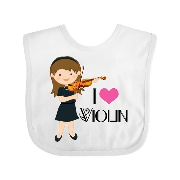 Inktastic Girls I Heart Violin Girls Baby Bib