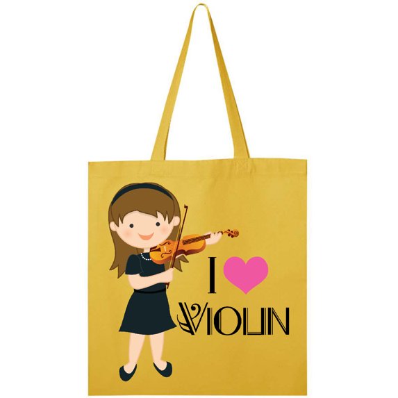 Inktastic Girls I Heart Violin Tote Bag