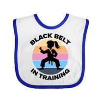 Inktastic Girls Karate Black Belt in Training Girls Baby Bib