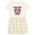 thumbnail image 1 of Inktastic Girls Love Racing Rally Flags Girls Toddler Dress, 1 of 5
