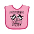 thumbnail image 1 of Inktastic Girls Love Racing Rally Flags Girls Baby Bib, 1 of 4