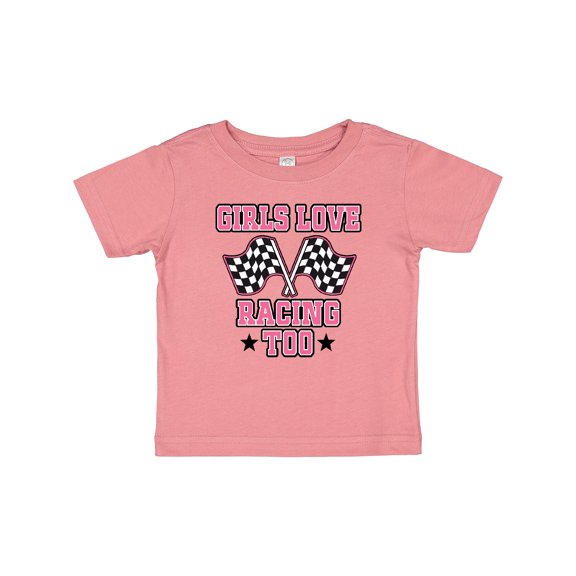 Inktastic Girls Love Racing Rally Flags Girls Baby T-Shirt