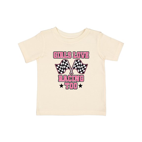 Inktastic Girls Love Racing Rally Flags Girls Baby T-Shirt