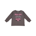 thumbnail image 1 of Inktastic Girls Love Racing Rally Flags Girls Long Sleeve Toddler T-Shirt, 1 of 5