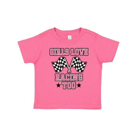 Inktastic Girls Love Racing Rally Flags Girls Toddler T-Shirt