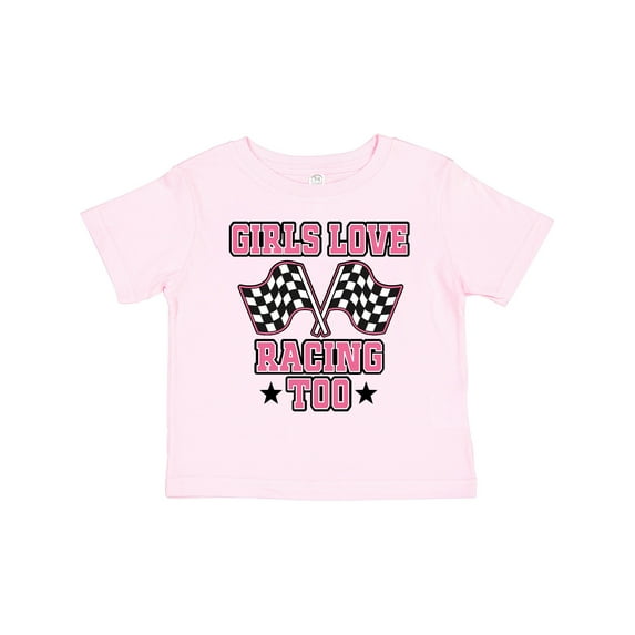 Inktastic Girls Love Racing Rally Flags Girls Toddler T-Shirt