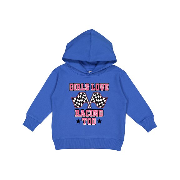 Inktastic Girls Love Racing Rally Flags Toddler Hoodie