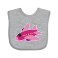 thumbnail image 1 of Inktastic Girls Pink Airplane Pilot Girls Baby Bib, 1 of 4