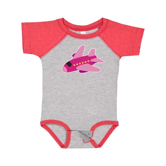 Inktastic Girls Pink Airplane Pilot Girls Baby Bodysuit