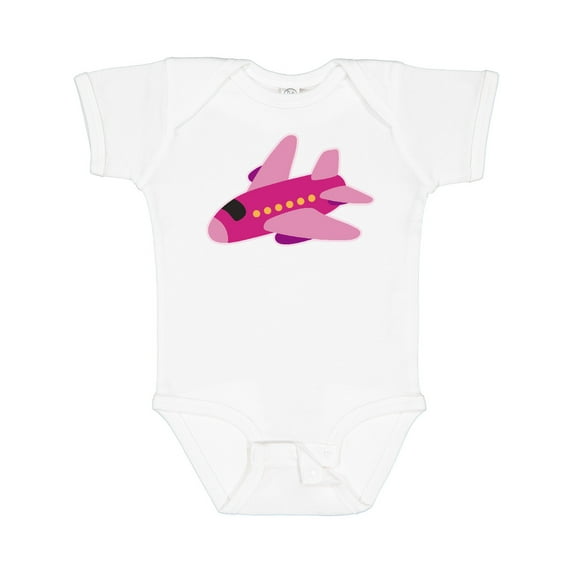 Inktastic Girls Pink Airplane Pilot Girls Baby Bodysuit