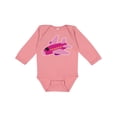 thumbnail image 1 of Inktastic Girls Pink Airplane Pilot Girls Long Sleeve Baby Bodysuit, 1 of 5