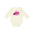 thumbnail image 1 of Inktastic Girls Pink Airplane Pilot Girls Long Sleeve Baby Bodysuit, 1 of 5
