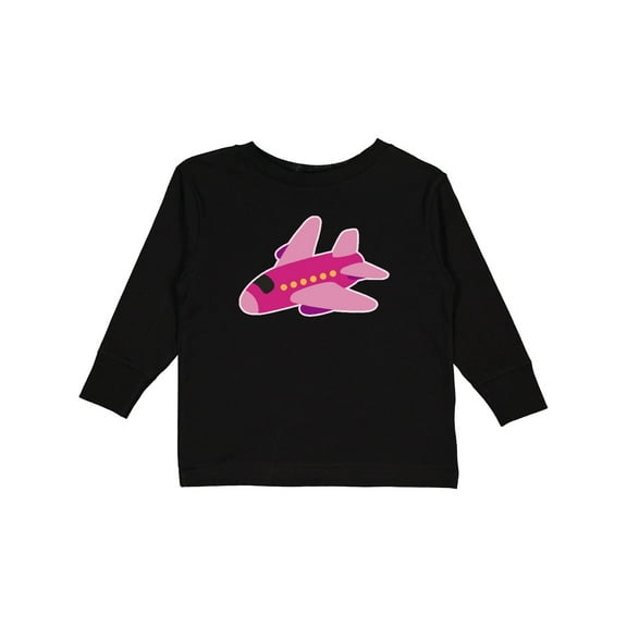 Inktastic Girls Pink Airplane Pilot Girls Long Sleeve Toddler T-Shirt