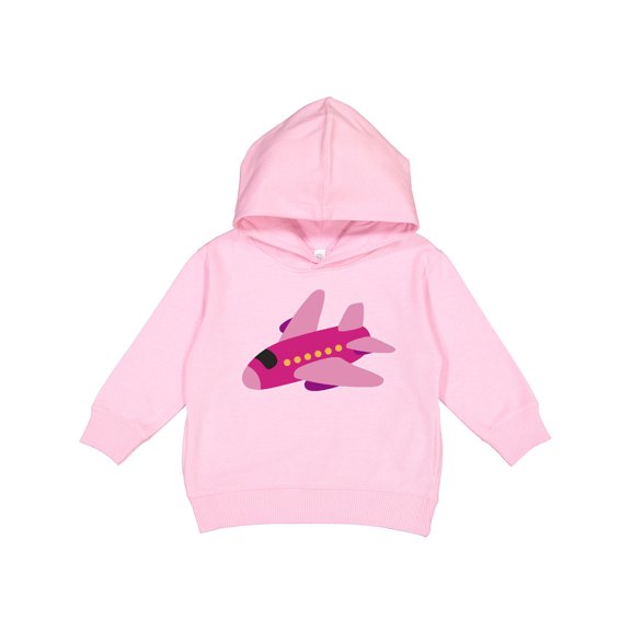 Inktastic Girls Pink Airplane Pilot Toddler Hoodie