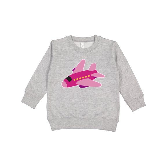 Inktastic Girls Pink Airplane Pilot Toddler Sweatshirt