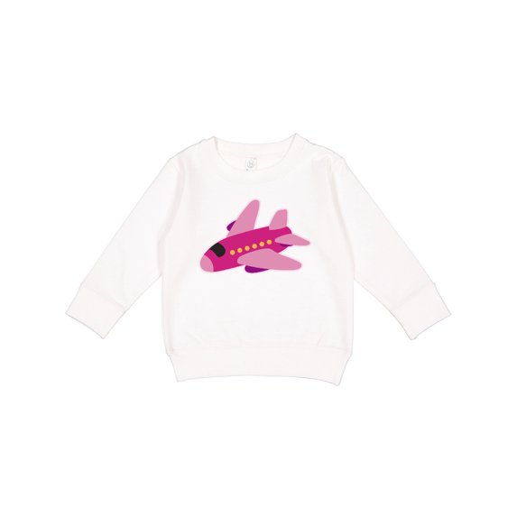 Inktastic Girls Pink Airplane Pilot Toddler Sweatshirt