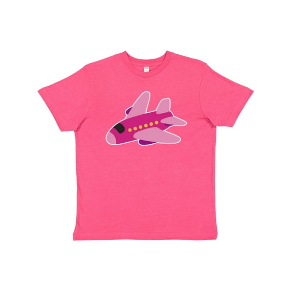 Inktastic Girls Pink Airplane Pilot Youth T-Shirt