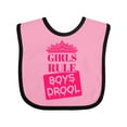 thumbnail image 1 of Inktastic Girls Rule, Boys Drool Girls Baby Bib, 1 of 4